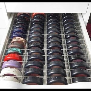 One acrylic makeup organizer, one 24 lipstick organizer & one brush holder.